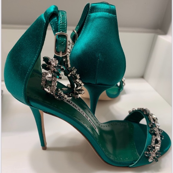 Manolo Blahnik Firaduo Green Sandal - Picture 3 of 6